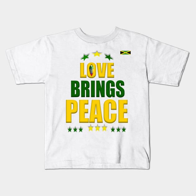 Peace & Love, Good Vibes, Reggae, Jamaica, Rasta Kids T-Shirt by alzo